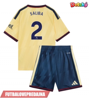 Lacne Dětský Futbalové dres Arsenal William Saliba #2 2026-27 Krátky Rukáv - Tretina (+ trenírky)